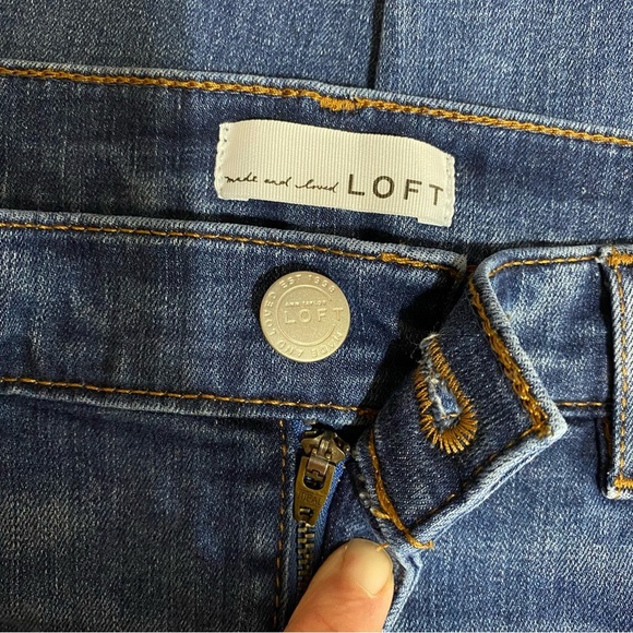 Loft Modern Skinny Raw Hem Side Striped Cropped Jeans - Picture 8 of 8